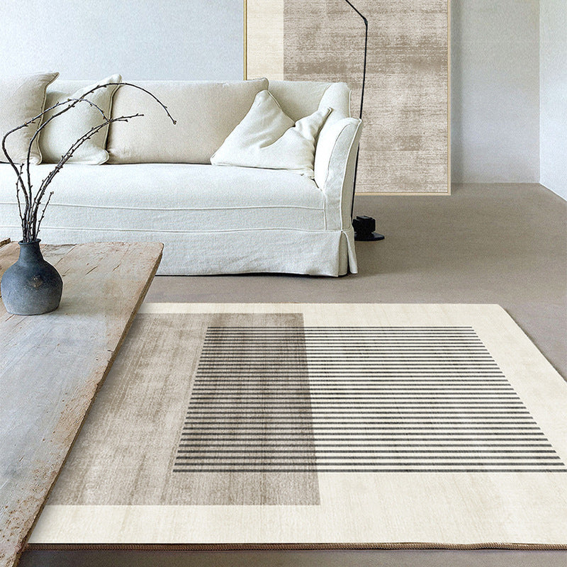 Alfombra de alfombra de poliéster moderno marrón alfombra lavable alfombra para sala de estar