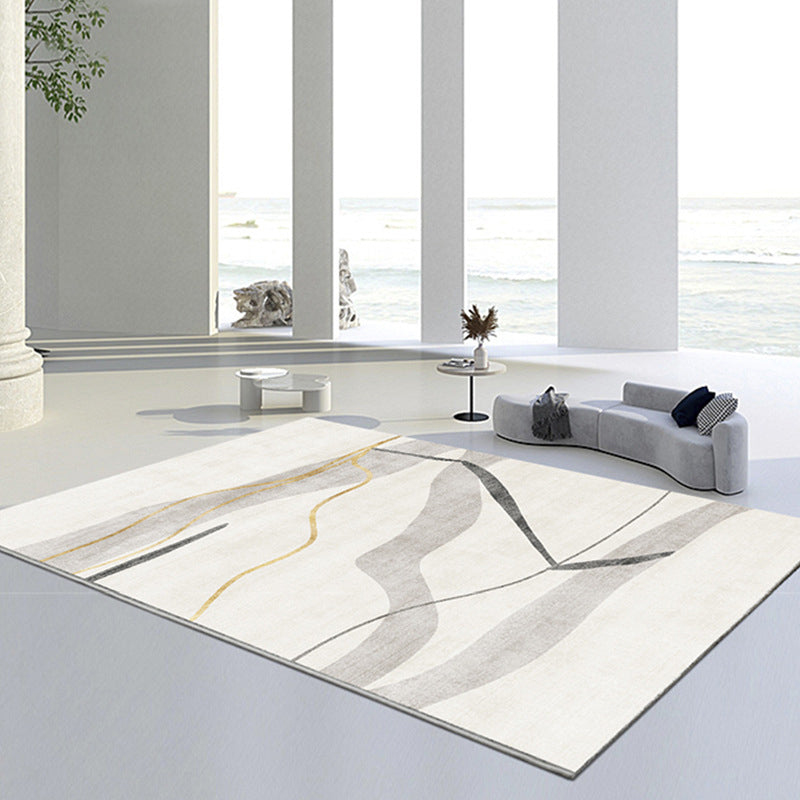 Alfombra de alfombra de poliéster moderno marrón alfombra lavable alfombra para sala de estar