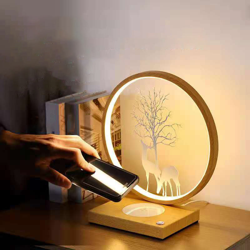 Lampada da scrivania a LED circolare in metallo contemporaneo lampada da tavolo a luce singola