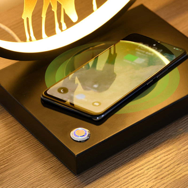 Lampada da scrivania a LED circolare in metallo contemporaneo lampada da tavolo a luce singola