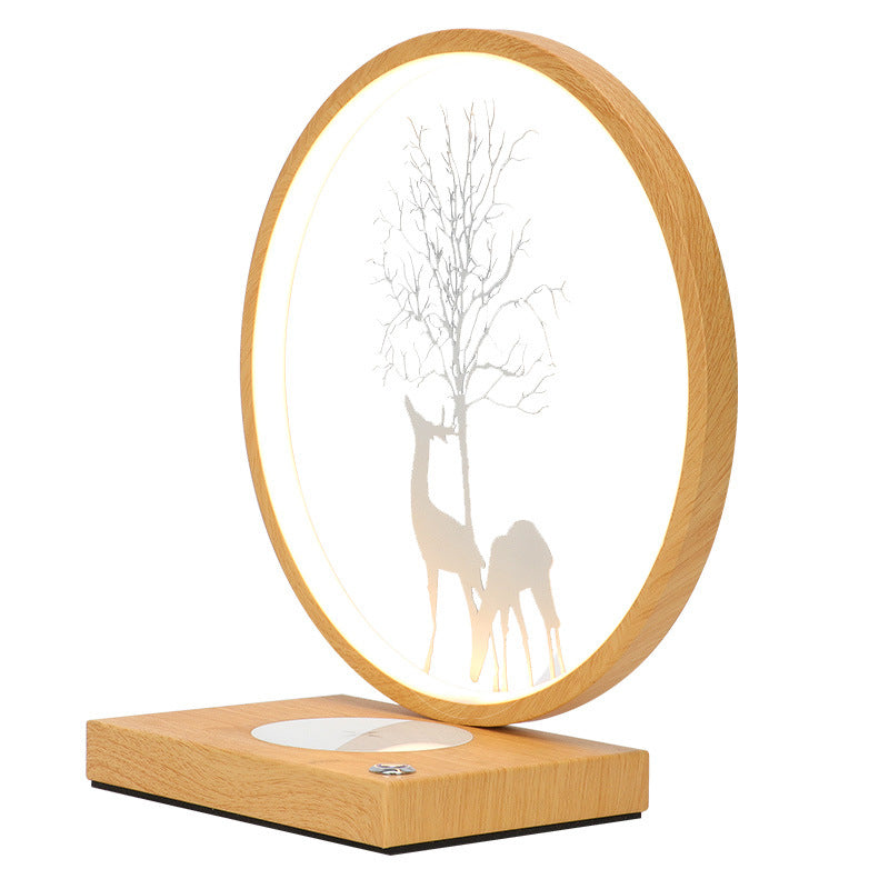 Lampada da scrivania a LED circolare in metallo contemporaneo lampada da tavolo a luce singola