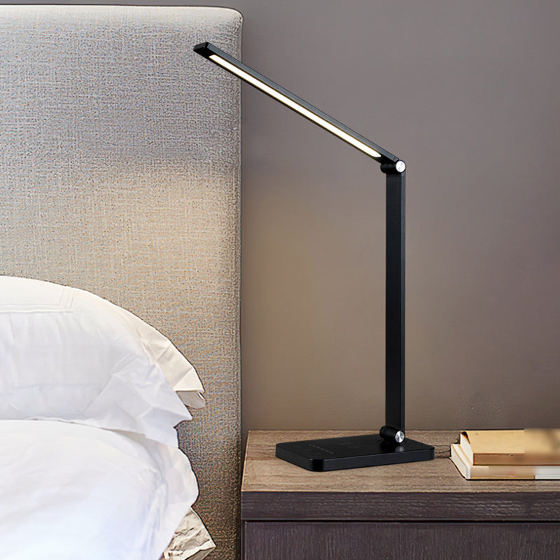 1 tavolo lineare leggero leggero modernismo lampade da tavolo notturno in metallo per la sala di studio in nero