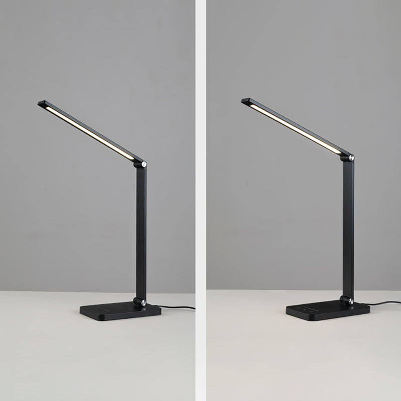 1 tavolo lineare leggero leggero modernismo lampade da tavolo notturno in metallo per la sala di studio in nero