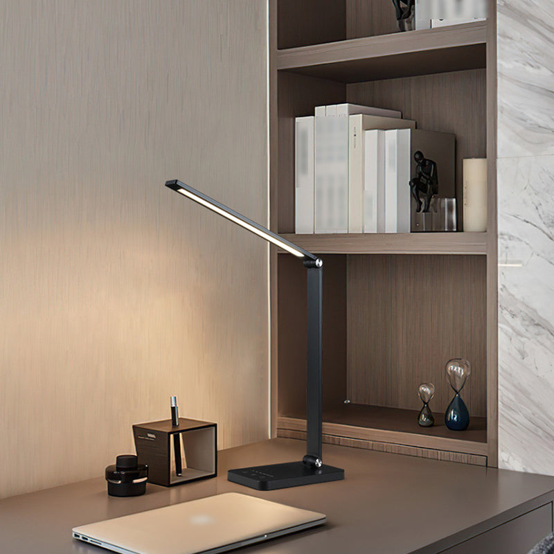 1 tavolo lineare leggero leggero modernismo lampade da tavolo notturno in metallo per la sala di studio in nero