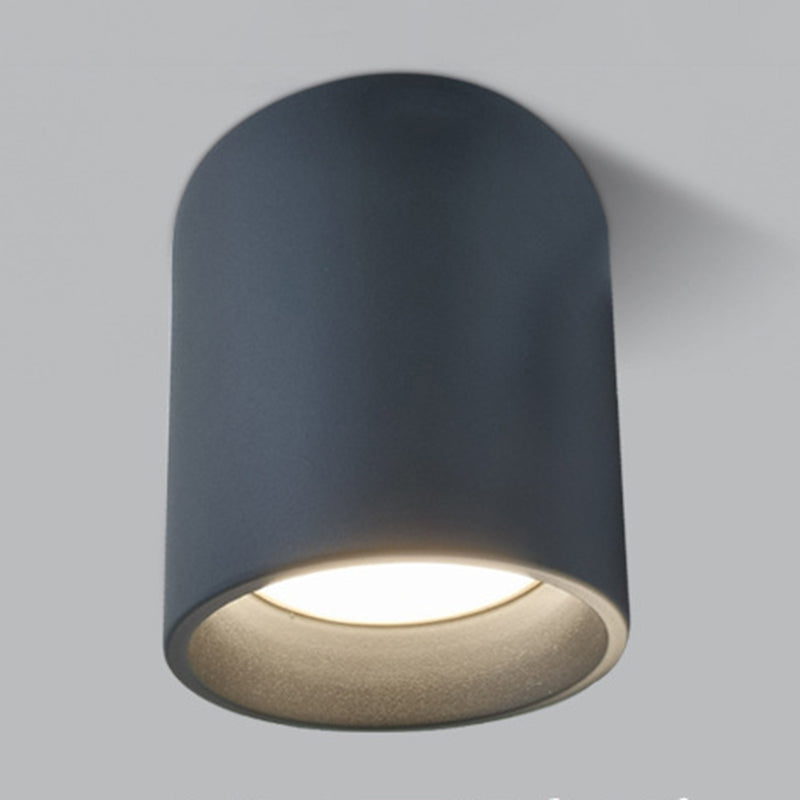 Cylinder Shape Ceiling Lamp Modern Aluminium 1 Light Flush Mount for Supermarket Mall