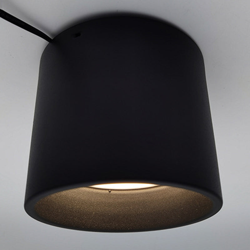 Cylinder Shape Ceiling Lamp Modern Aluminium 1 Light Flush Mount for Supermarket Mall