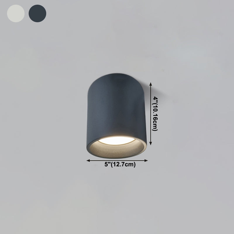 Cylinder Shape Ceiling Lamp Modern Aluminium 1 Light Flush Mount for Supermarket Mall