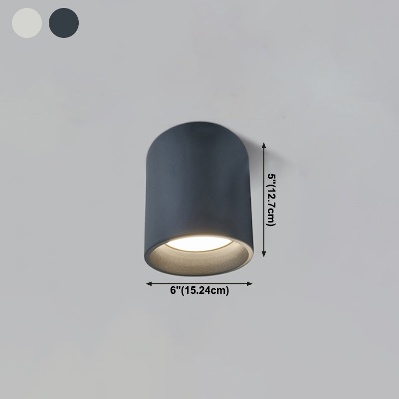 Cylinder Shape Ceiling Lamp Modern Aluminium 1 Light Flush Mount for Supermarket Mall