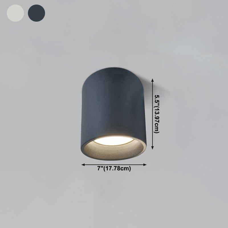 Cylinder Shape Ceiling Lamp Modern Aluminium 1 Light Flush Mount for Supermarket Mall