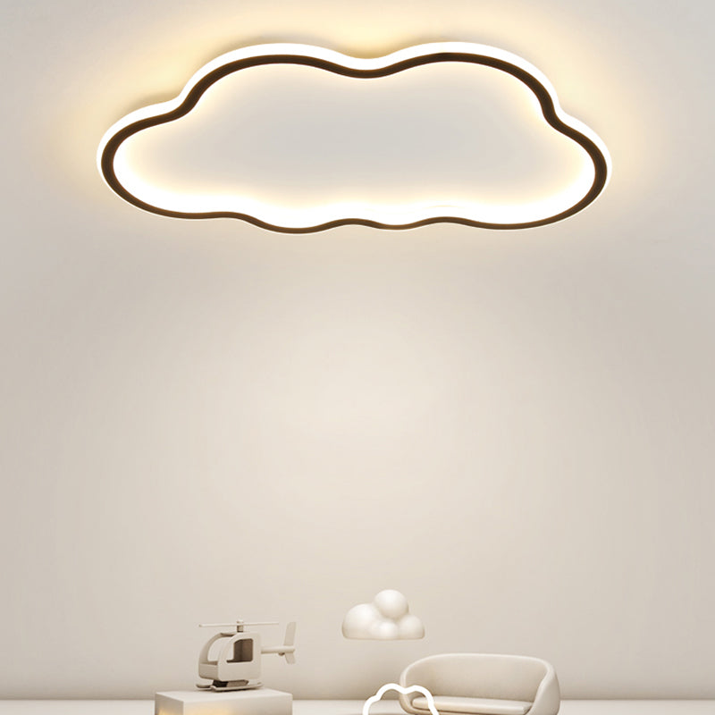 Moderna plafoniera a nuvola in alluminio con montaggio a incasso a LED con paralume in silicone