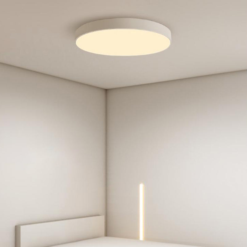 Plafonnier LED circulaire blanc en fer forgé de simplicité moderne avec abat-jour en acrylique