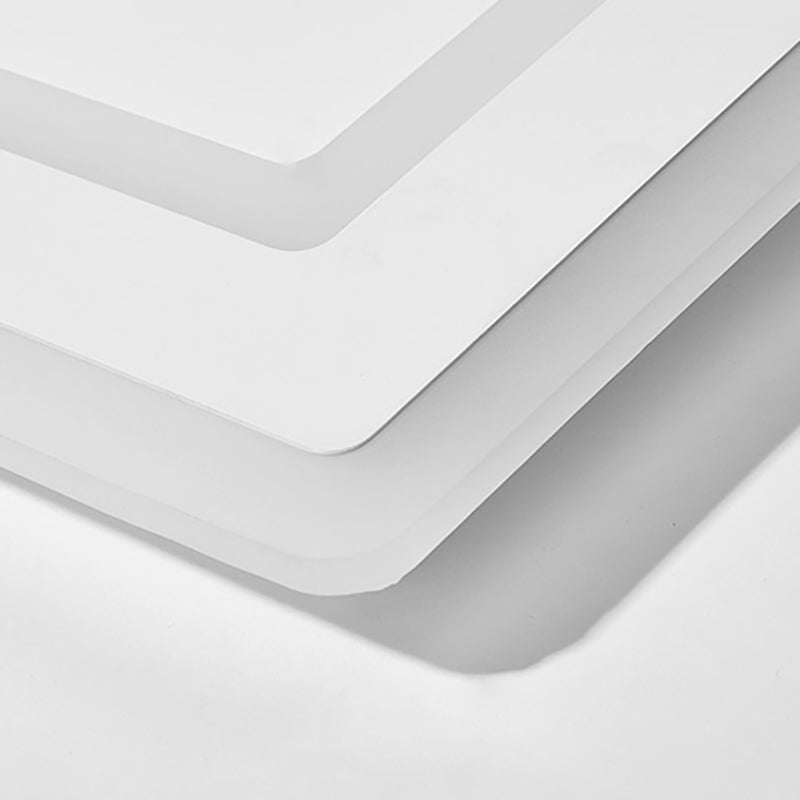 Weiße, rechteckige LED-Einbauleuchte in moderner Schlichtheit, schmiedeeiserne Deckenleuchte mit Acrylschirm