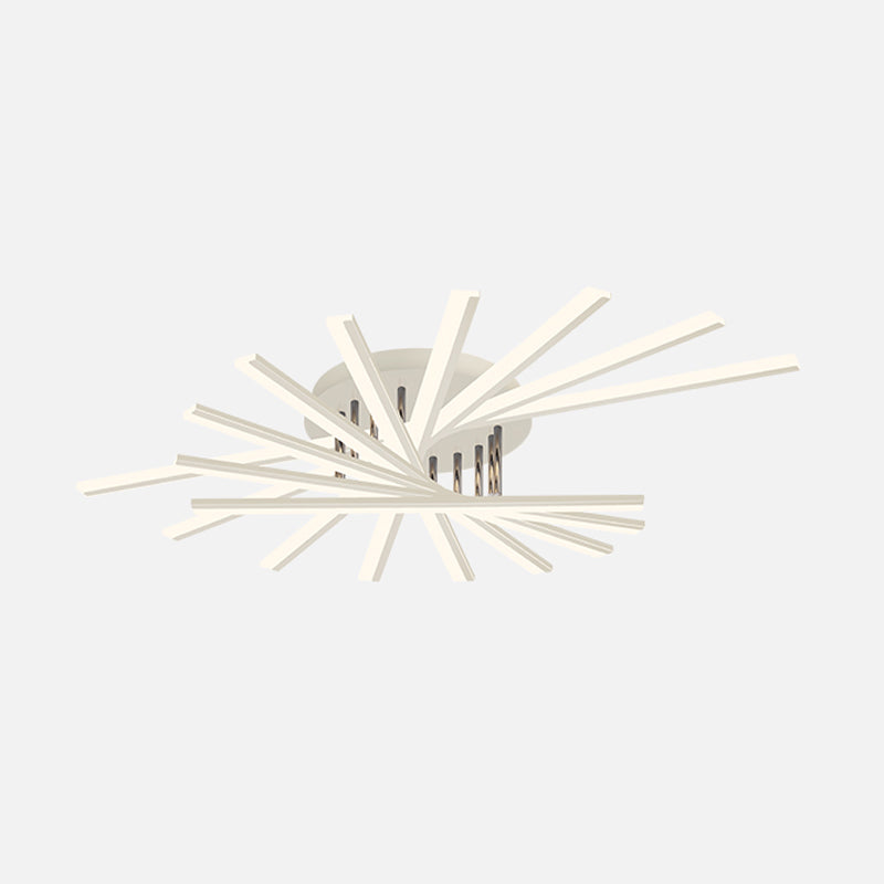 Modern Minimalist LED Ceiling Light Lacquered Iron Linear Flush Mount with Acrylic Shade