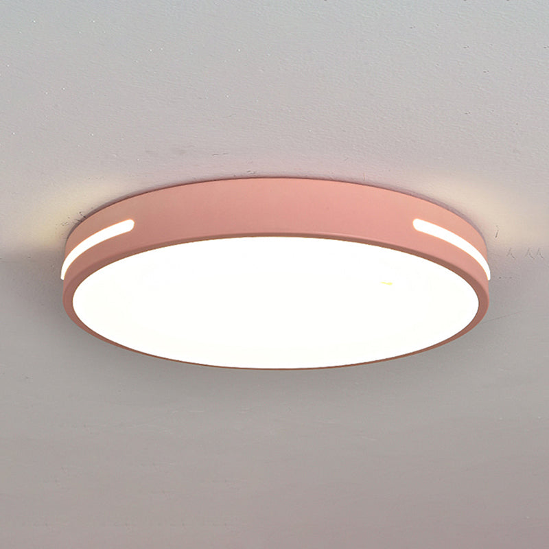 Lacquered Iron LED Flush Mount in Modern Concise Style Acrylic Circular Macaron Ceiling Fixture