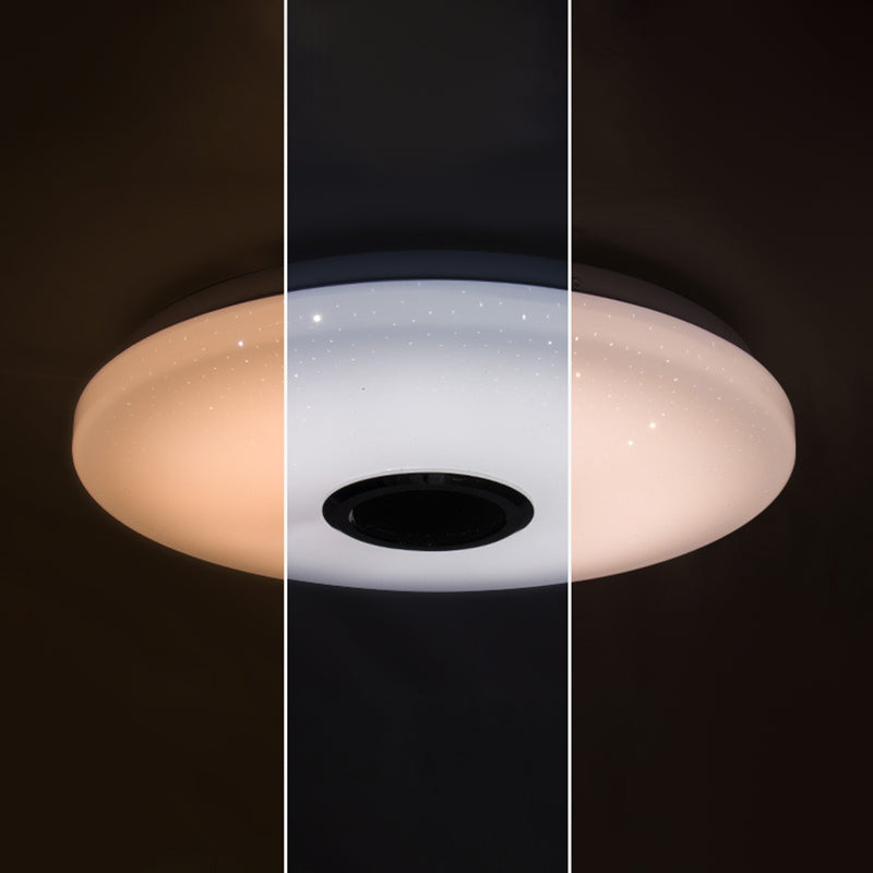 Plafonnier intelligent de forme ronde moderne en acrylique à 1 lumière pour le salon