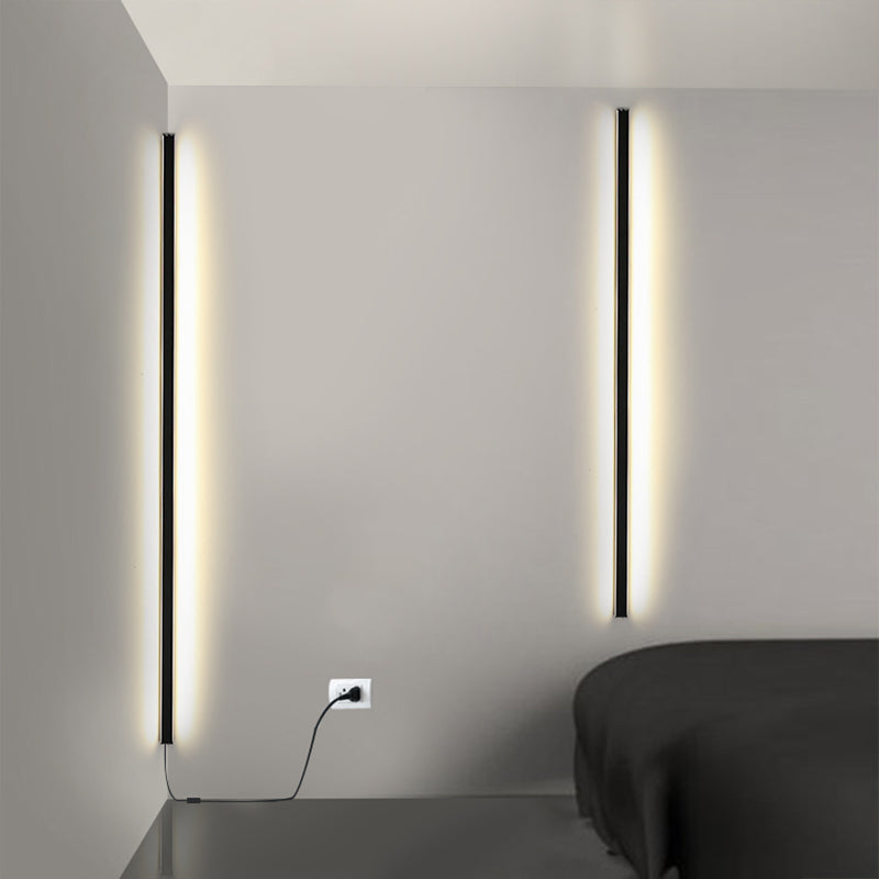 Metal Linear Shade Wall Lighting Modern 1-Light Wall Mounted Light Fixture