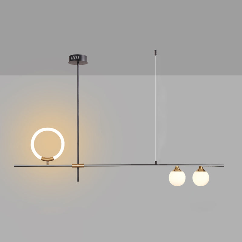 Iluminación de la isla geométrica Modernismo de lámpara de metal de metal para comedor de cocina