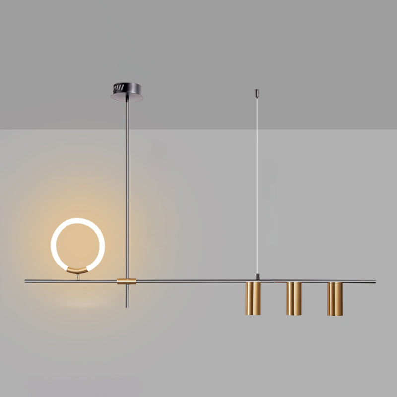 Iluminación de la isla geométrica Modernismo de lámpara de metal de metal para comedor de cocina