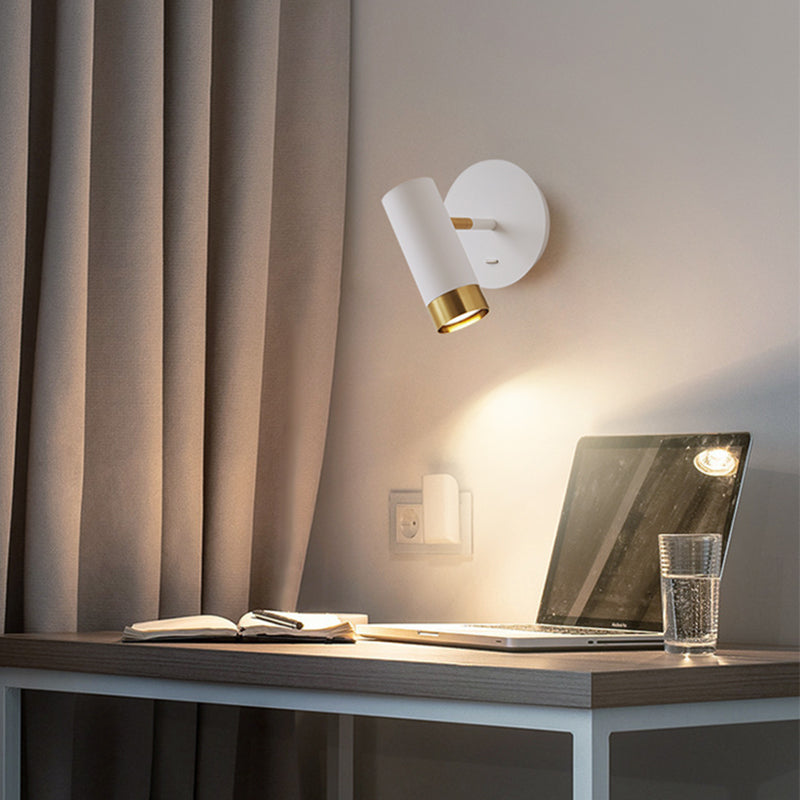 Éclair mural de lecture à demi-cylindre en métal