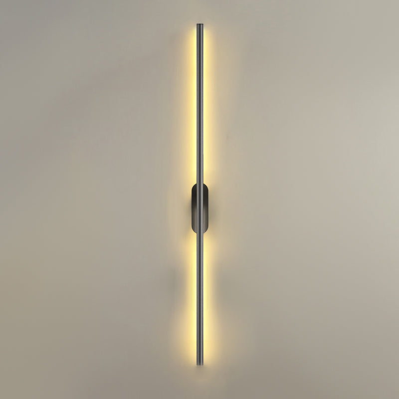 Éclair mural de nuance linéaire en métal style moderne à 1 lumière luminaire mural en noir en noir
