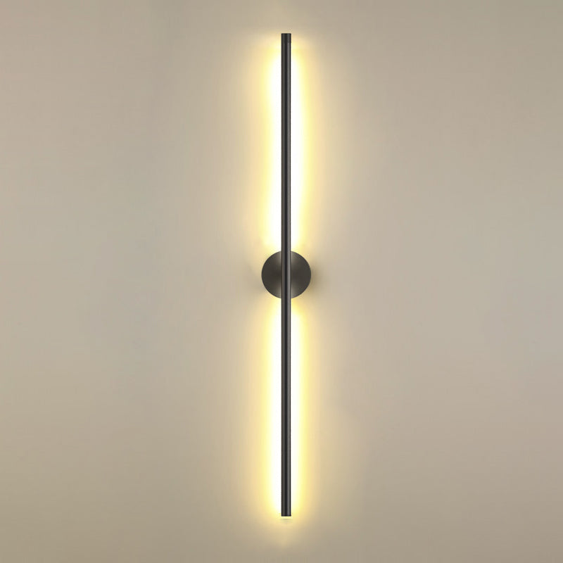 Éclair mural de nuance linéaire en métal style moderne à 1 lumière luminaire mural en noir en noir