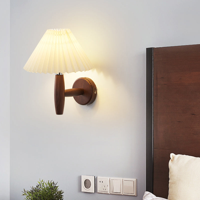 Contemporary Geometric Sconce Lights Wood 1 Light Wall Mount Light Fixture