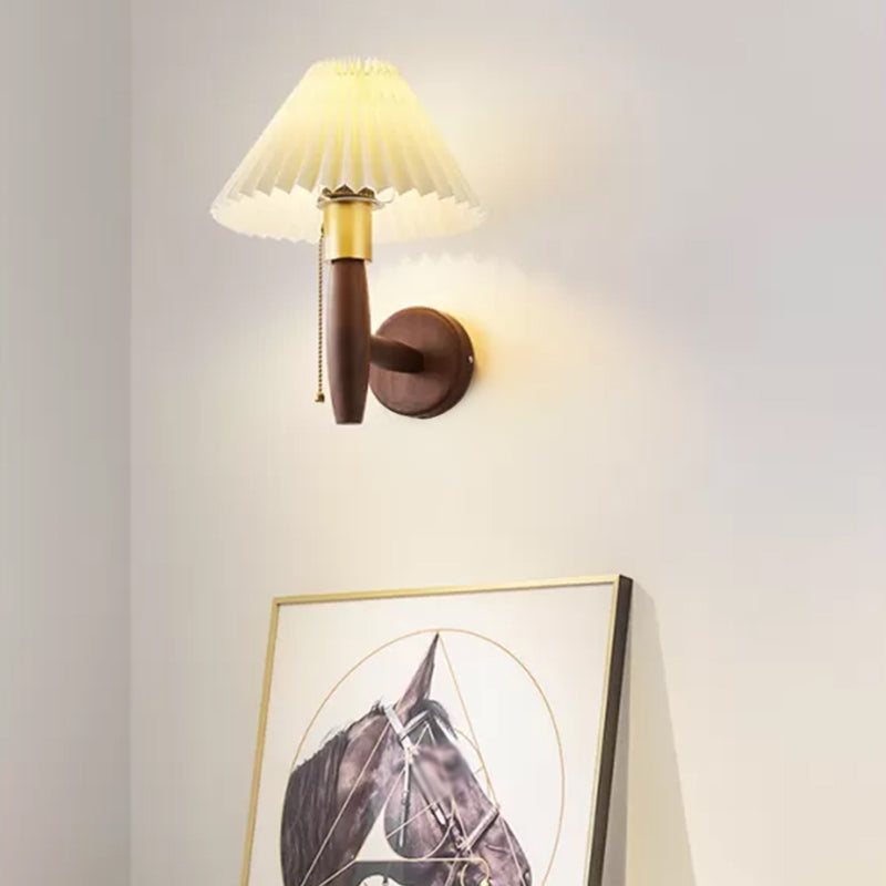 Contemporary Geometric Sconce Lights Wood 1 Light Wall Mount Light Fixture