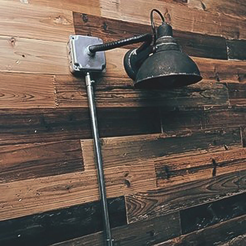 Luci di applique a cupola industriale Metal 1 Light Fun a monte della parete leggera in nero