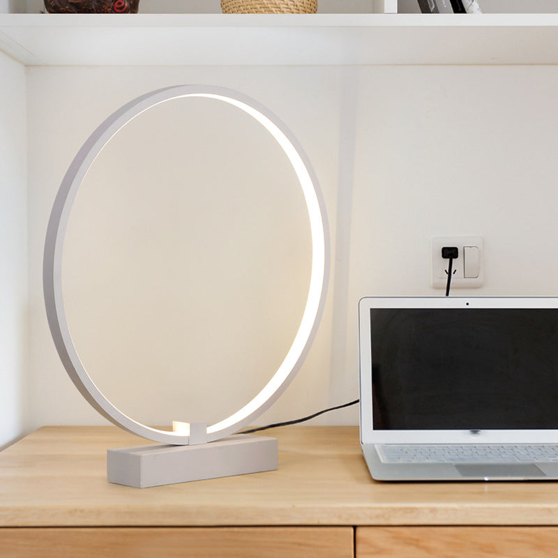 1 lichte cirkel licht licht modernisme metalen nachttafellampen voor slaapkamer in het wit