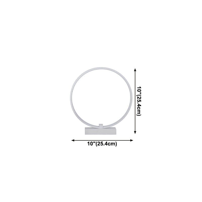 1 Circolo leggero tavolo leggero modernismo lampade da tavolo notturno in metallo per camera da letto in bianco