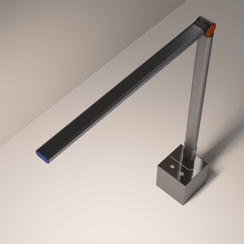 Lampada da tavolo da notte lineare stile moderno in metallo lampada da comodino singolo leggero in nero