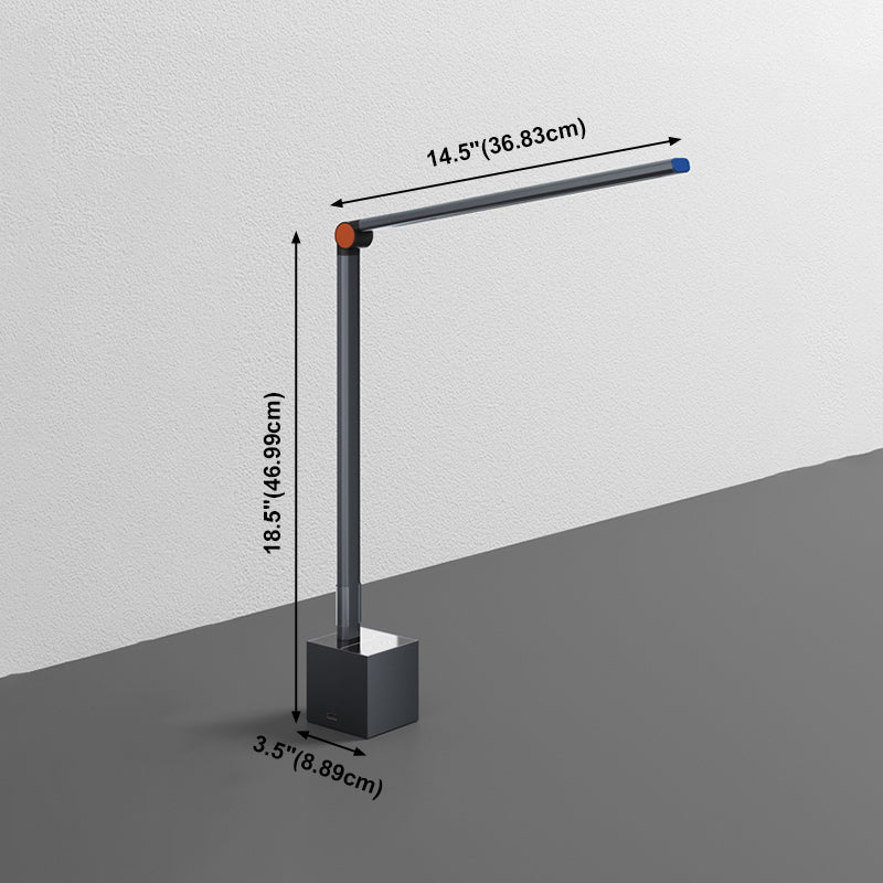 Lampada da tavolo da notte lineare stile moderno in metallo lampada da comodino singolo leggero in nero
