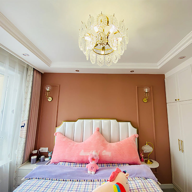 Multi Light Wheel Pendant Chandelier Modern Style Glass Hanging Lighting for Dining Room