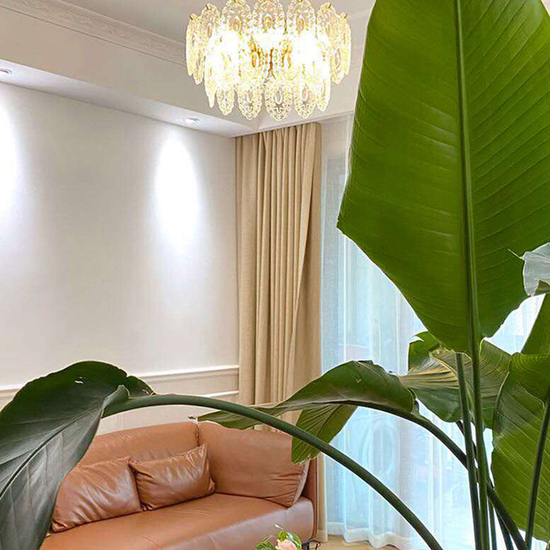 Multi Light Wheel Pendant Chandelier Modern Style Glass Hanging Lighting for Dining Room