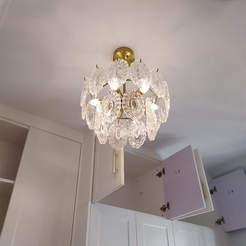 Multi Light Wheel Pendant Chandelier Modern Style Glass Hanging Lighting for Dining Room