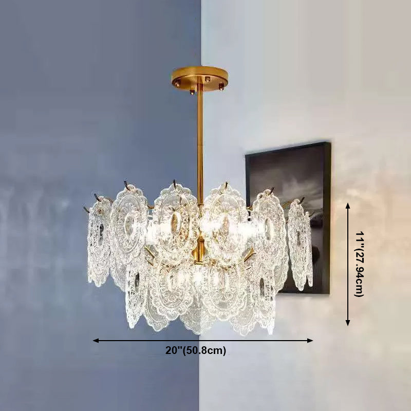 Multi Light Wheel Pendant Chandelier Modern Style Glass Hanging Lighting for Dining Room