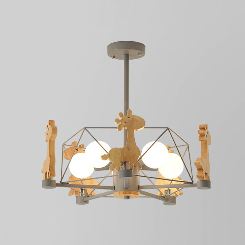 Moderne macaron -stijl tak hangend licht houten multi -kop kroonluchter voor woonkamer