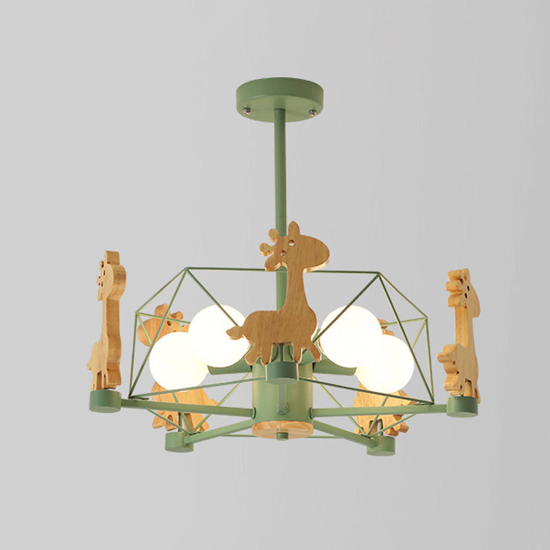 Moderne macaron -stijl tak hangend licht houten multi -kop kroonluchter voor woonkamer