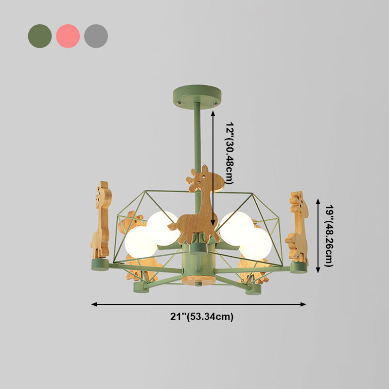 Moderne macaron -stijl tak hangend licht houten multi -kop kroonluchter voor woonkamer