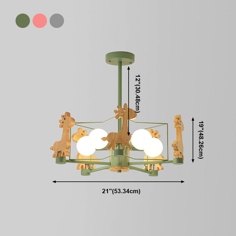 Moderne macaron -stijl tak hangend licht houten multi -kop kroonluchter voor woonkamer