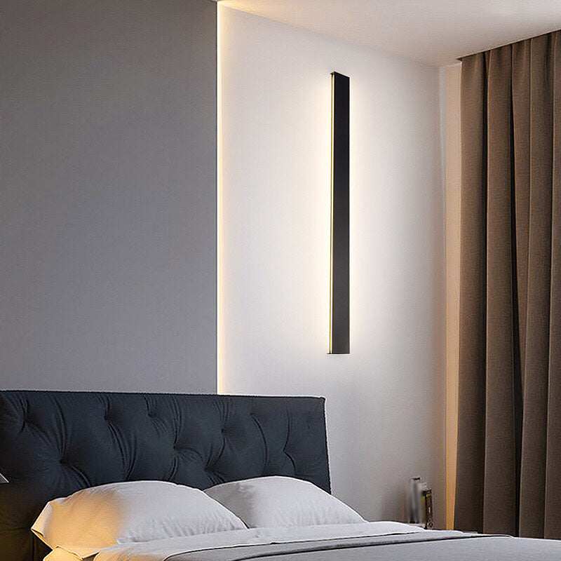 Éclair mural de nuance linéaire en métal style moderne à 1 lumière luminaire mural en noir en noir