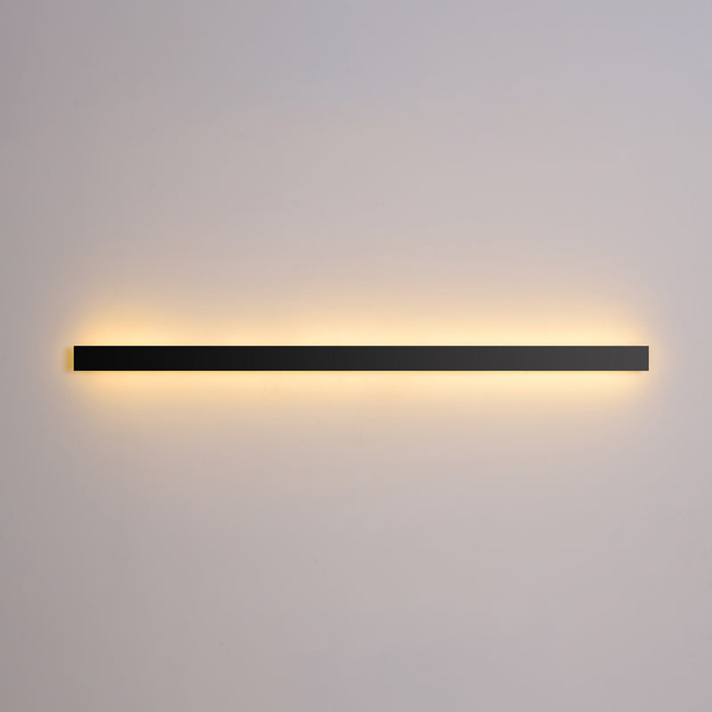 Éclair mural de nuance linéaire en métal style moderne à 1 lumière luminaire mural en noir en noir
