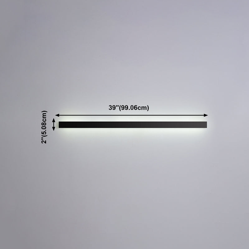 Éclair mural de nuance linéaire en métal style moderne à 1 lumière luminaire mural en noir en noir
