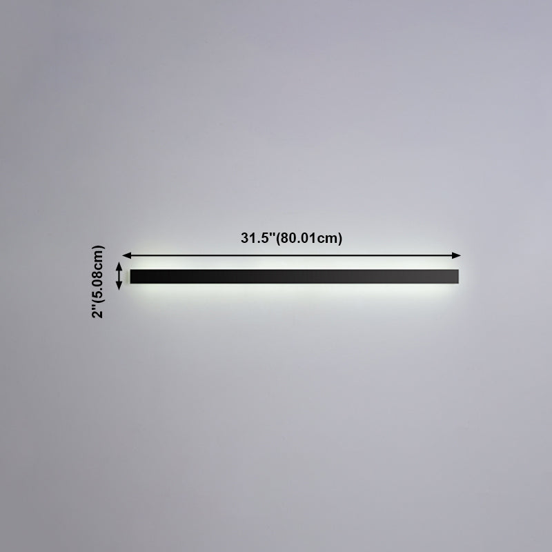 Éclair mural de nuance linéaire en métal style moderne à 1 lumière luminaire mural en noir en noir