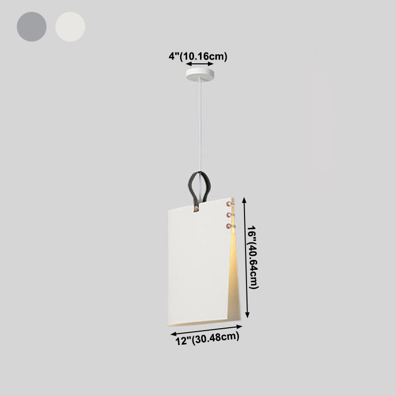 Accongo rettangolare illuminazione appesa Fabric di stile moderno 1 lampada a sospensione leggera per ristorante