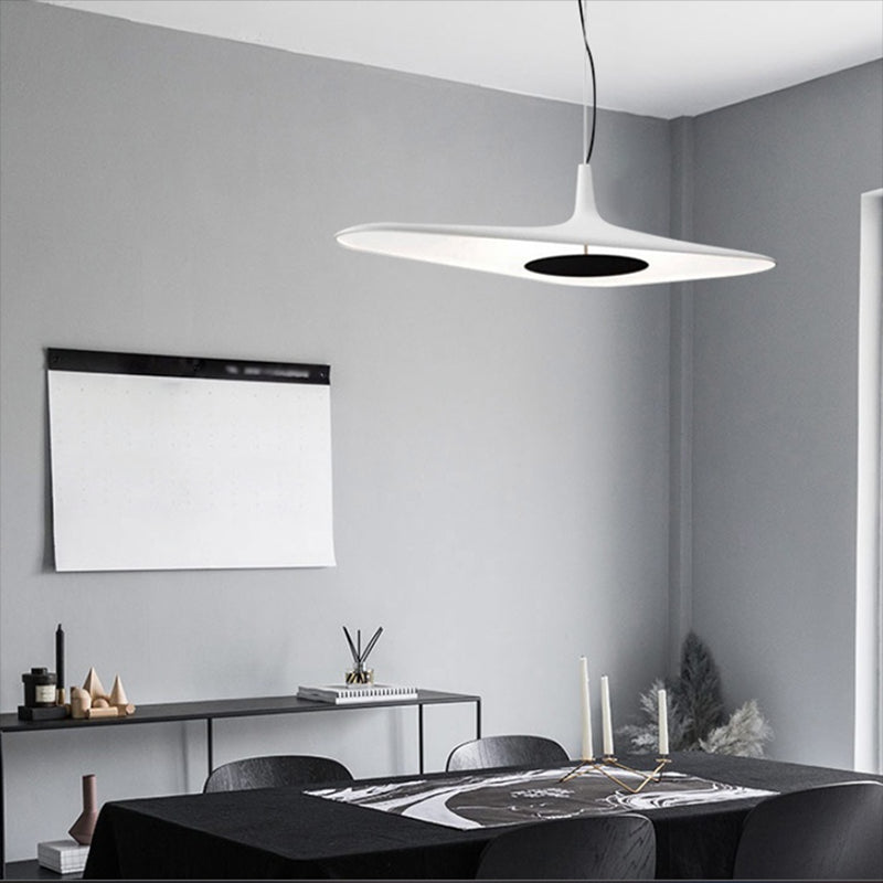 Moderne artistieke led hanglamp lichthars geometrische hangende lamp met ijzeren schaduw