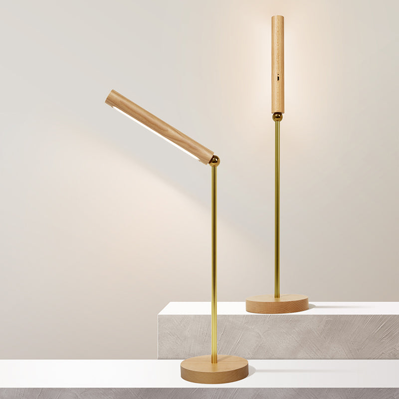 1 tavolo lineare leggero leggero lampade da tavolo notturno in legno contemporaneo per sala da studio in marrone