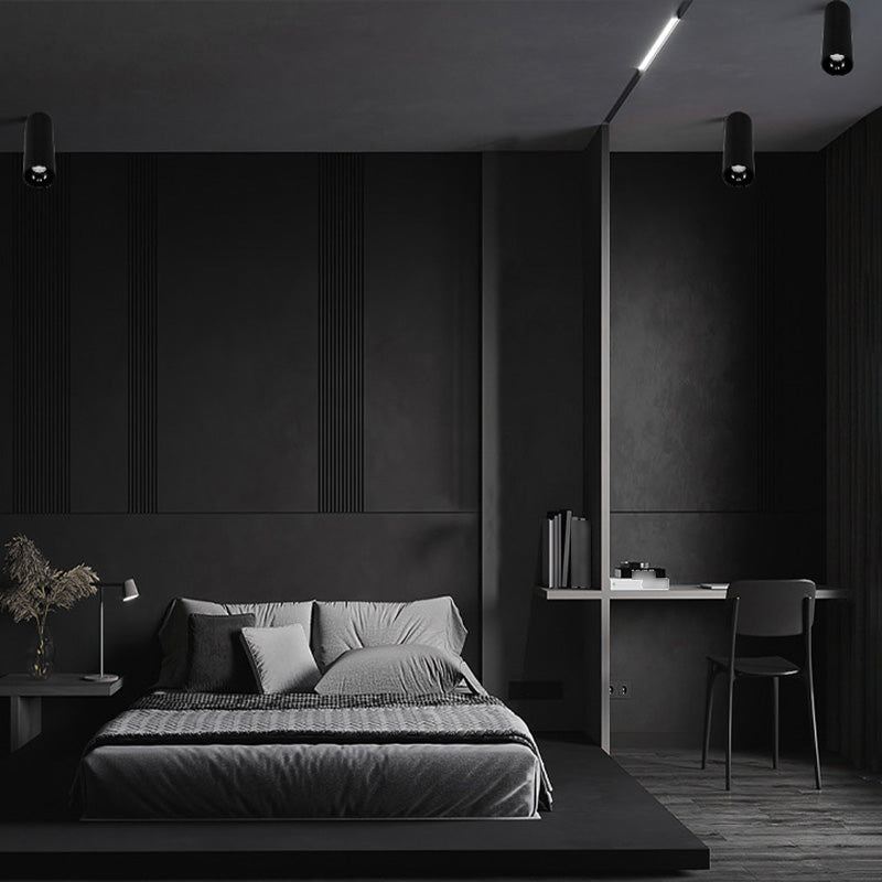 Cylinder Shape LED Ceiling Lamp Modern Aluminium 1 Light Flush Mount for Bedroom