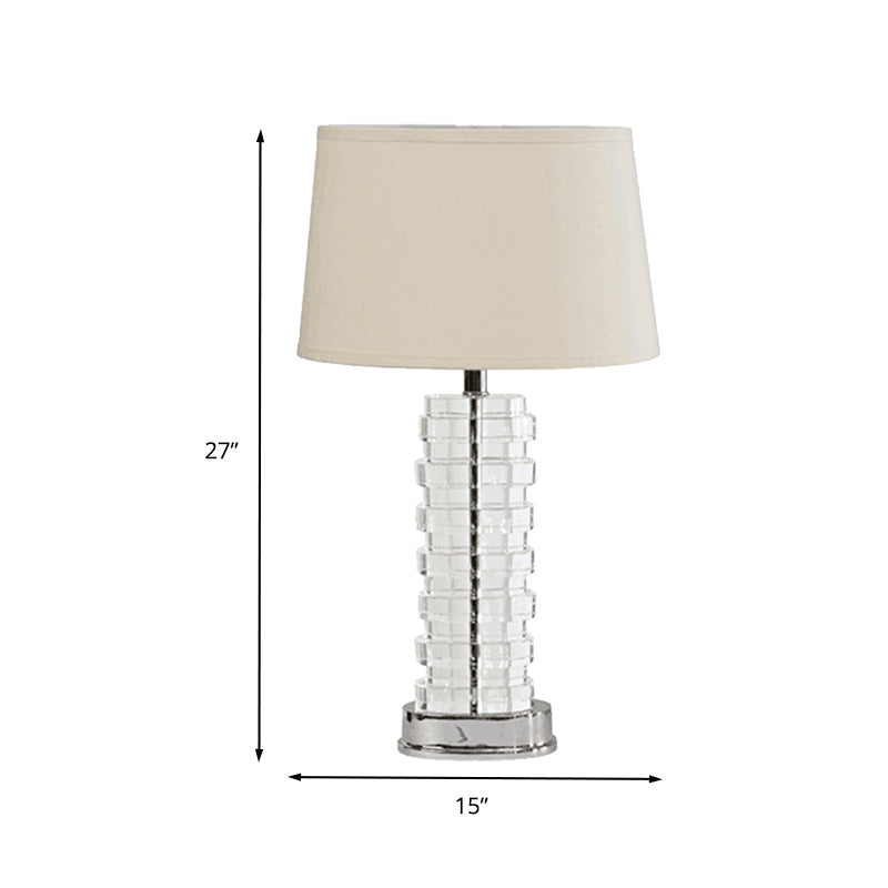 Tapered Fabric Task Lighting Modernist 1 Glühbirnen weiße Leselampe für Wohnzimmer