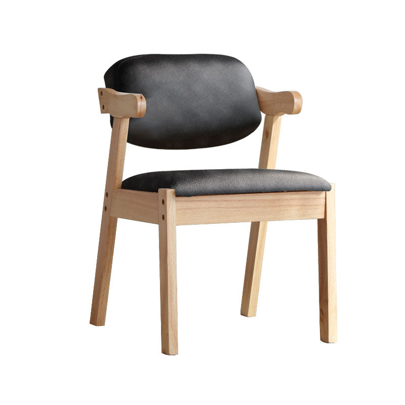 Silla de comedor de madera contemporánea con respaldo abierto, silla lateral de comedor